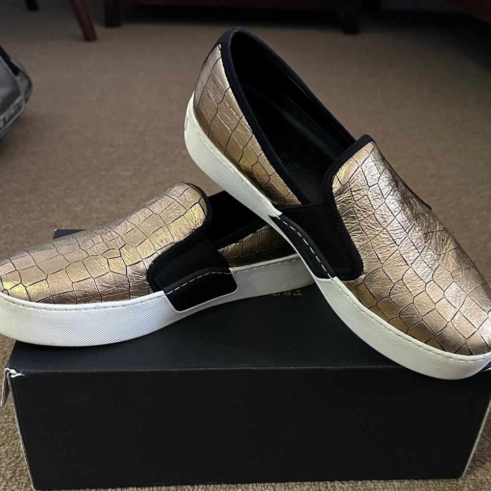 Women's Gold Slip-On Athletic Shoes